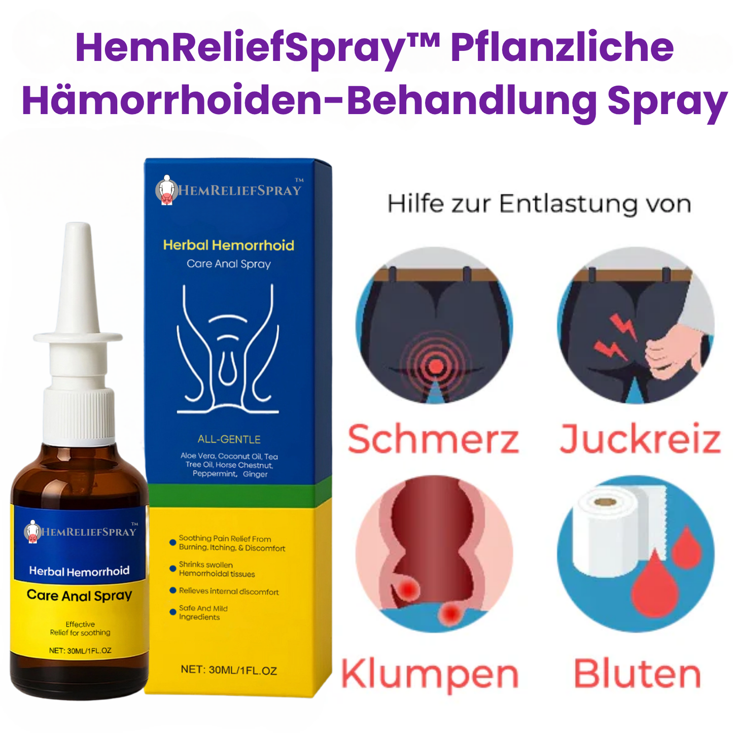 HemReliefSpray™ | 95 % Linderung von intensiven Beschwerden!