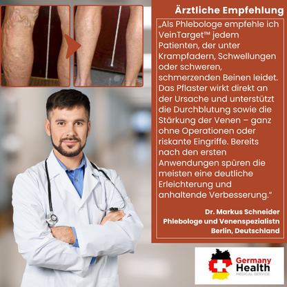 VeinTarget™ | 95 % Linderung – Sichtbare Venenveränderung